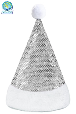 CAPPELLO NATALE LUSSO PAILLETTES ARGENTO